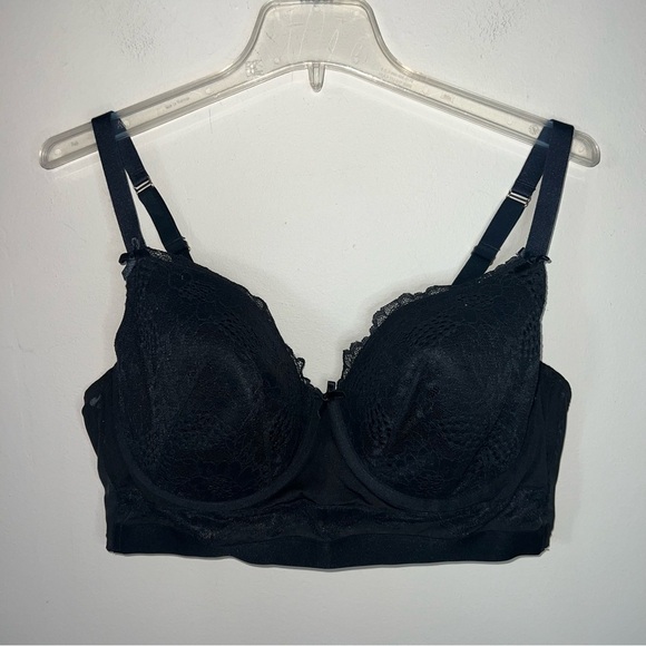 Cacique Extra Soft Lightly Lined Full Coverage Bra Black Size 42D - Picture 2 of 7